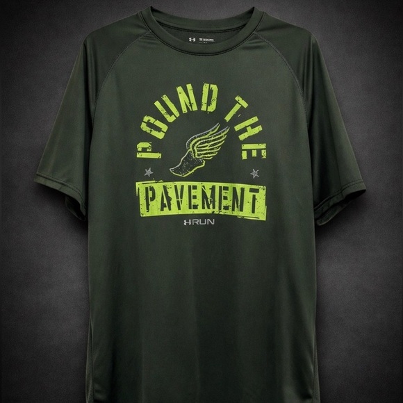 Under Armour Other - Under Armour HeatGear Run “Pound The Pavement” Tee 2XL Green